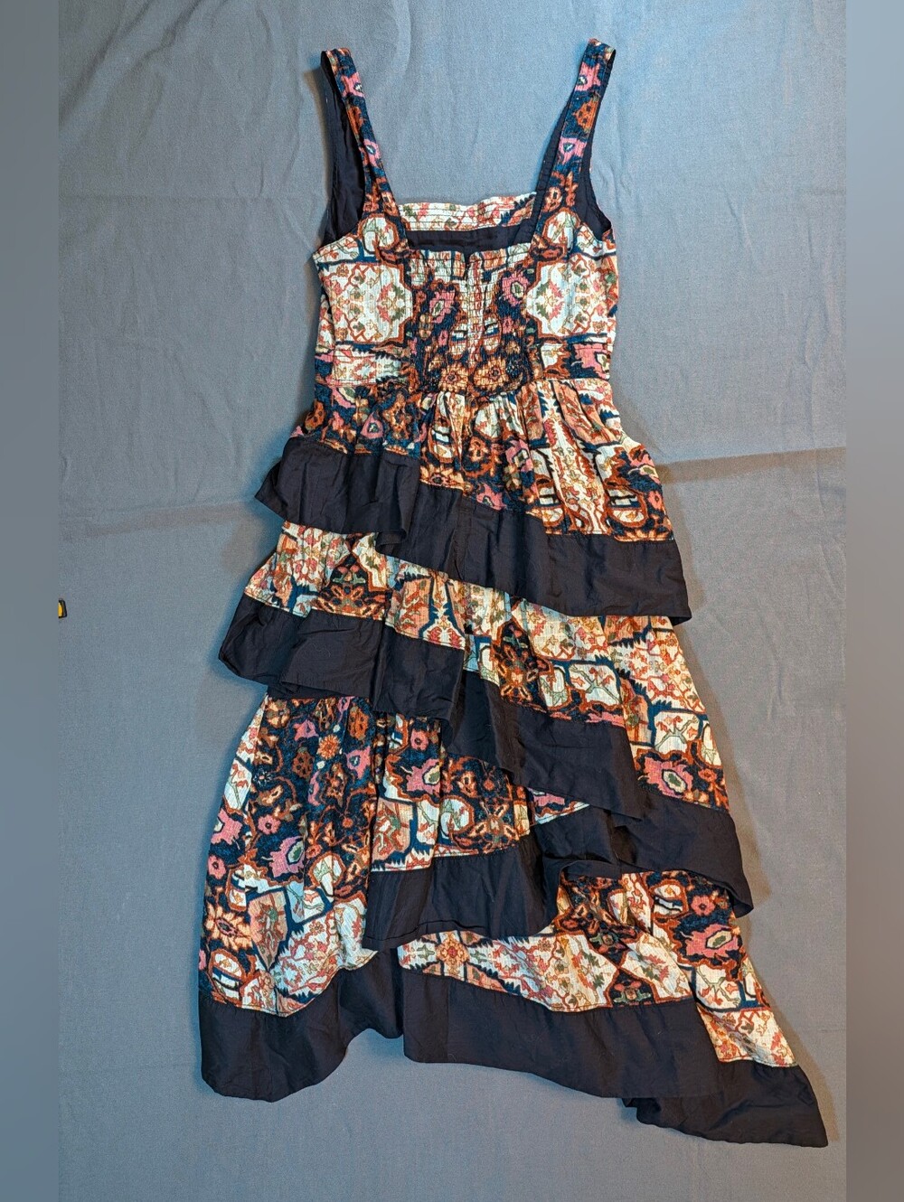 Anthropologie Floral Dress Asymmetrical Tiered Maxi Women's Small - Picture 3 of 8